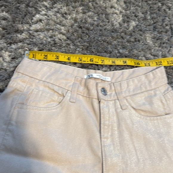 women's pants size 0, shiny cream color - Picture 11 of 13